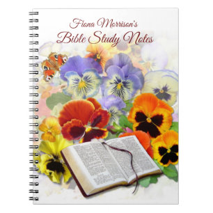 Pansy and Butterfly Bible Study Notes Notebook