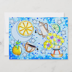 Pansy and Lemon Invitation