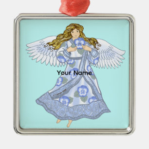 Pansy Angel Metal Ornament