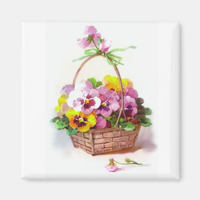 Pansy Basket Magnet (Front)
