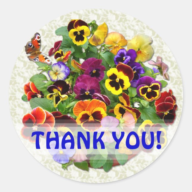 PANSY BEAUTY ~  "Thank You!"  Stickers (Front)