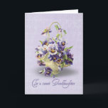 Pansy Birthday for Granddaughter Card<br><div class="desc">Pansy bouquet in a basket on eyelet background for Granddaughter's birthday.</div>
