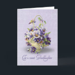 Pansy Birthday for Granddaughter Card<br><div class="desc">Pansy bouquet in a basket on eyelet background for Granddaughter's birthday.</div>