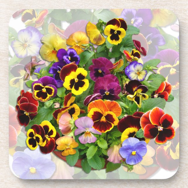 Pansy Bowl ~  Coasters (Front)