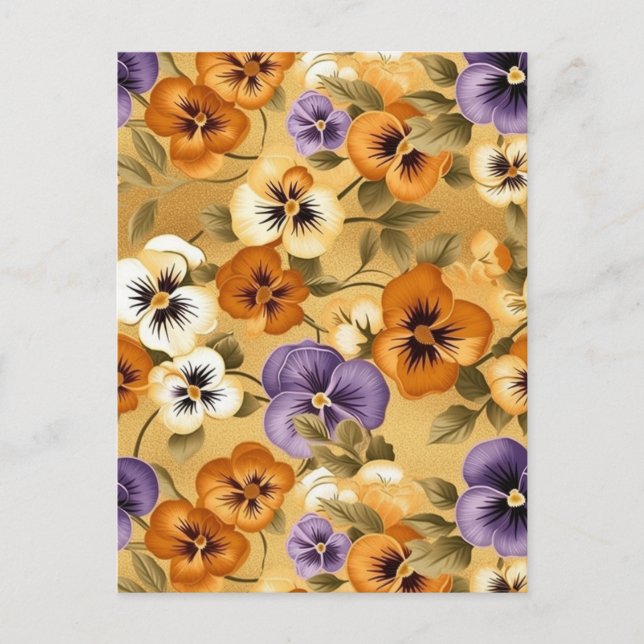 Pansy Chiyogami  Postcard (Front)
