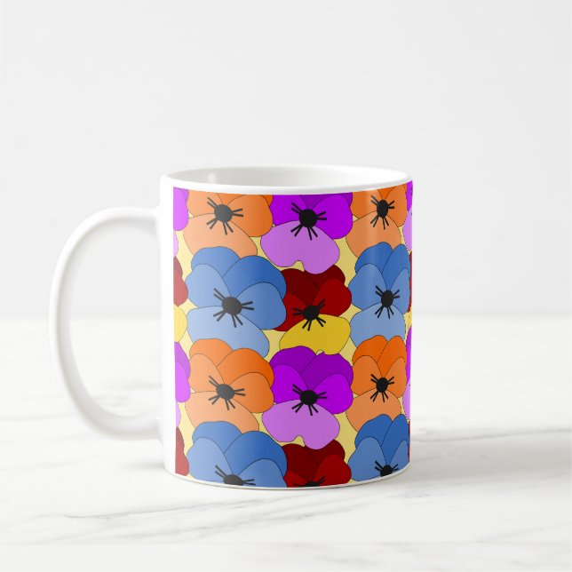 Pansy Collage  Coffee Mug (Left)