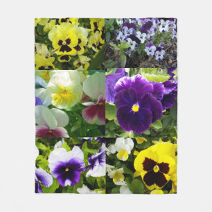 Pansy Collage, Medium Fleece Blanket