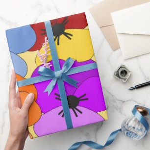 Pansy Collage  Wrapping Paper