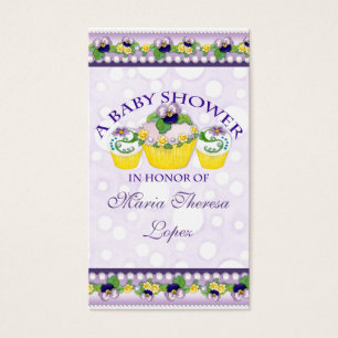Pansy Cupcakes - Baby Shower Favour Gift Tags