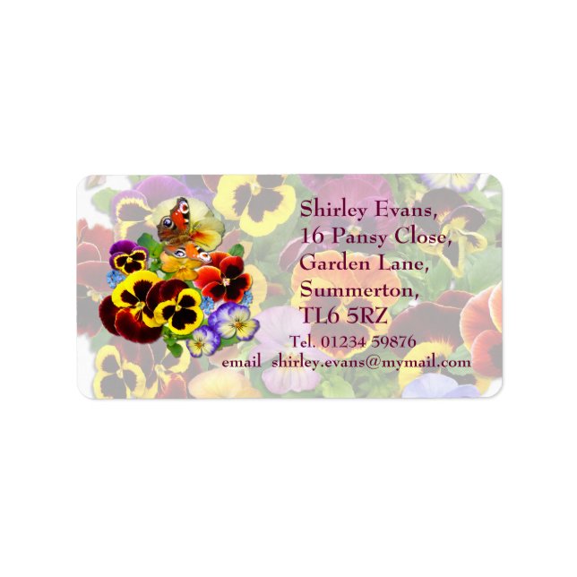 Pansy Display ~ Label (Front)
