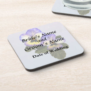 Pansy Duo Wedding Products Coaster