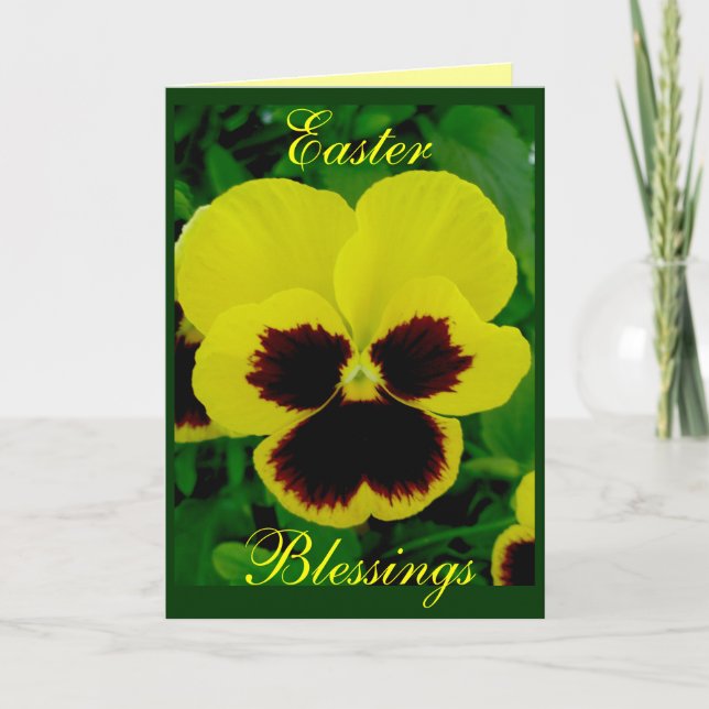 Pansy Easter Blessings Card (Front)