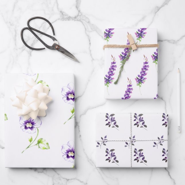 Pansy et Lavender Assortiment de papier d'emballag (Recto)