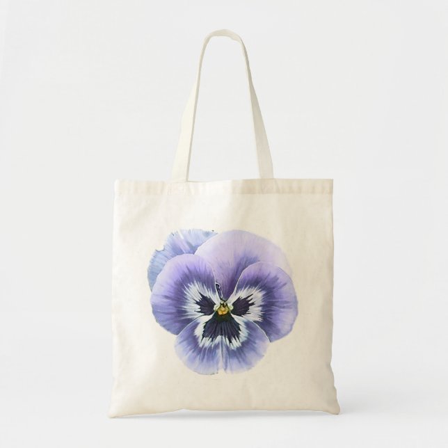 Pansy Face Purple Tote Bag (Front)