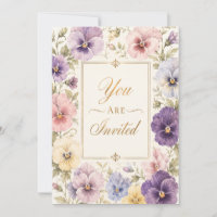 Pansy Floral Birthday Invitation | Editable