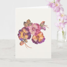 Pansy Floral Greeting Card | Printable Download
