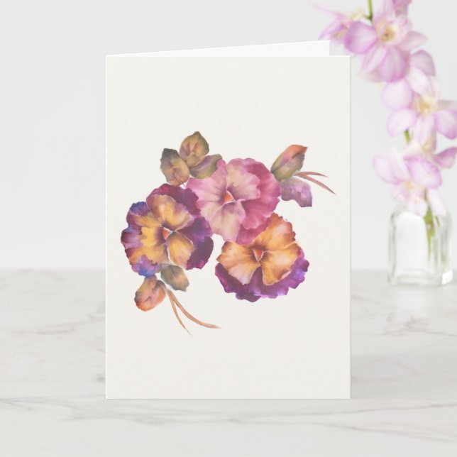Pansy Floral Greeting Card | Printable Download (Orchid)