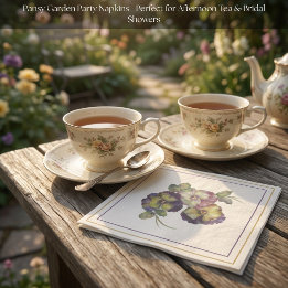 Pansy Floral Paper Cocktail Napkins