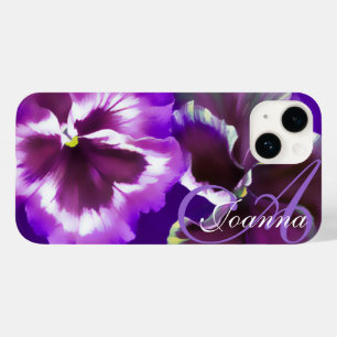 Pansy floral purple custom iphone case
