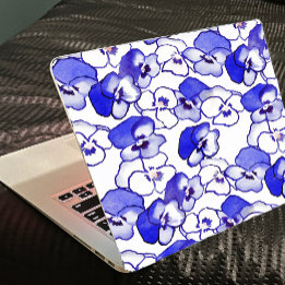 Pansy Flower Bleu et blanc autocollants pour la pe