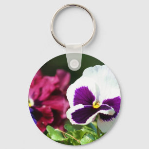 Pansy Flower Keychain
