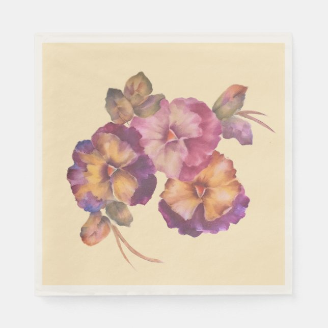 Pansy Flower Paper Napkin (Front)