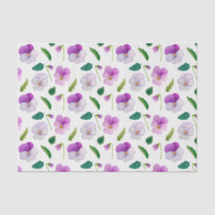 Pansy Flowers and Leaves Floral  Tissue Paper