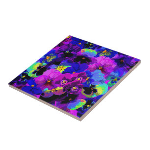 Pansy Flowers Ceramic Tile Gift
