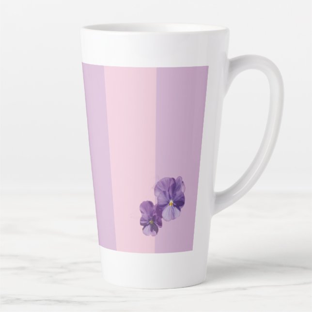 Pansy Flowers Latte Mug (Right)
