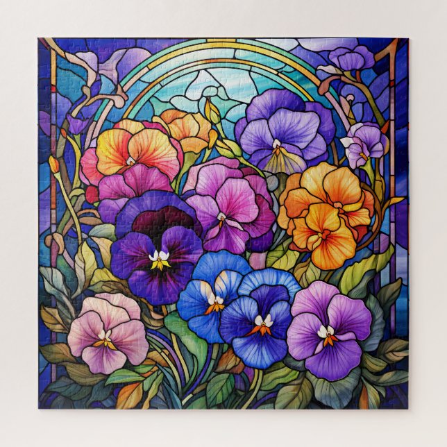 Pansy Flowers Puzzle (Vertical)