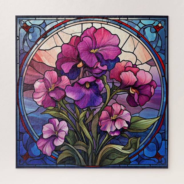 Pansy Flowers Puzzle (Vertical)
