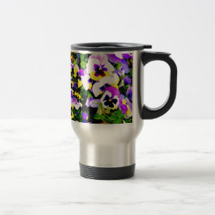 pansy flowers travel mug