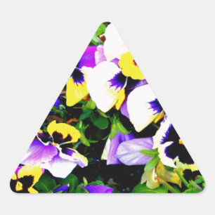 pansy flowers triangle sticker