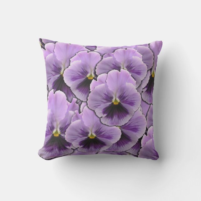 Pansy Garden Throw Pillow (Front)