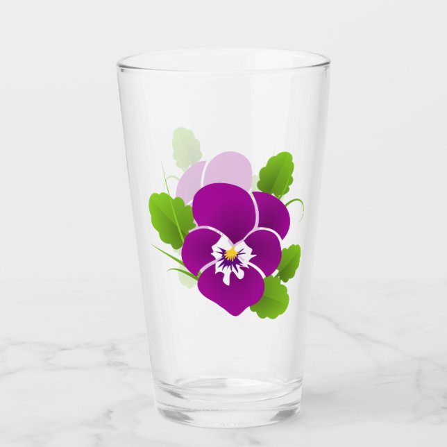 Pansy Glass Cup (Front)