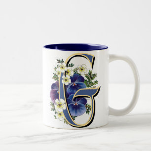 Pansy Initial - G Two-Tone Coffee Mug
