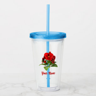 Pansy Lover Floral Personalized Custom Acrylic Tumbler