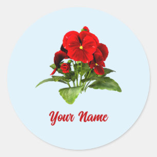 Pansy Lover Floral Personalized Custom Classic Round Sticker