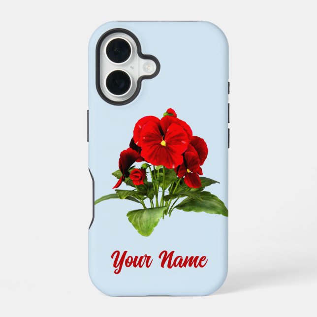 Pansy Lover Floral Personalized Custom iPhone 16 Case (Back)
