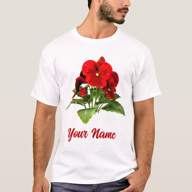 Pansy Lover Floral Personalized Custom T-Shirt (Front)