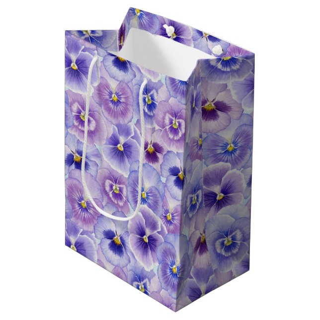 Pansy Medium Gift Bag (Front Angled)