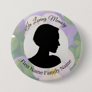 Pansy memorial photo button