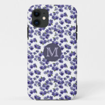 Pansy Monogram iPhone Case