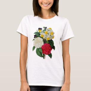 Pansy, Narcissus and Camellia Bouquet By Redoute T-Shirt
