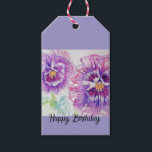 Pansy Pansies Flower Watercolor Floral Purple Art Gift Tags<br><div class="desc">Pansy Flowers Mom Daughter Mug. A very beautiful mug for anyone you love. Give it for any reason at all. Maybe a thank you,  a Birthday or Just because! Designed written and painted by me from one of my original watercolor paintings.</div>