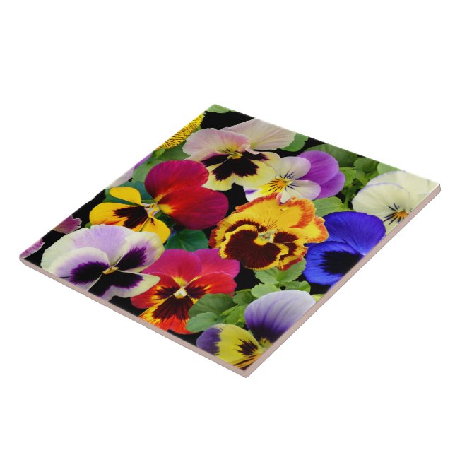 Pansy Patchwork ~ Ceramic Tile (Side)