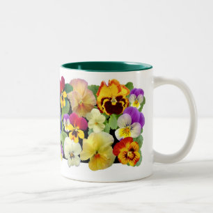 Pansy Patchwork Two-Tone Coffee Mug