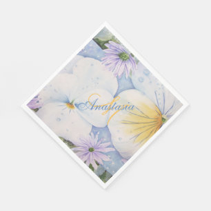 PANSY PATIO PARTY MONOGRAM NAPKIN