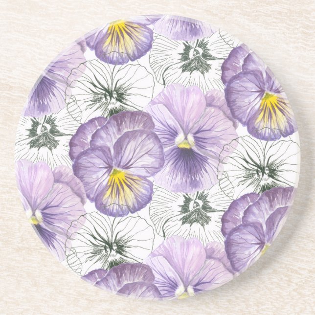 Pansy pattern coaster (Front)