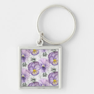 Pansy pattern keychain